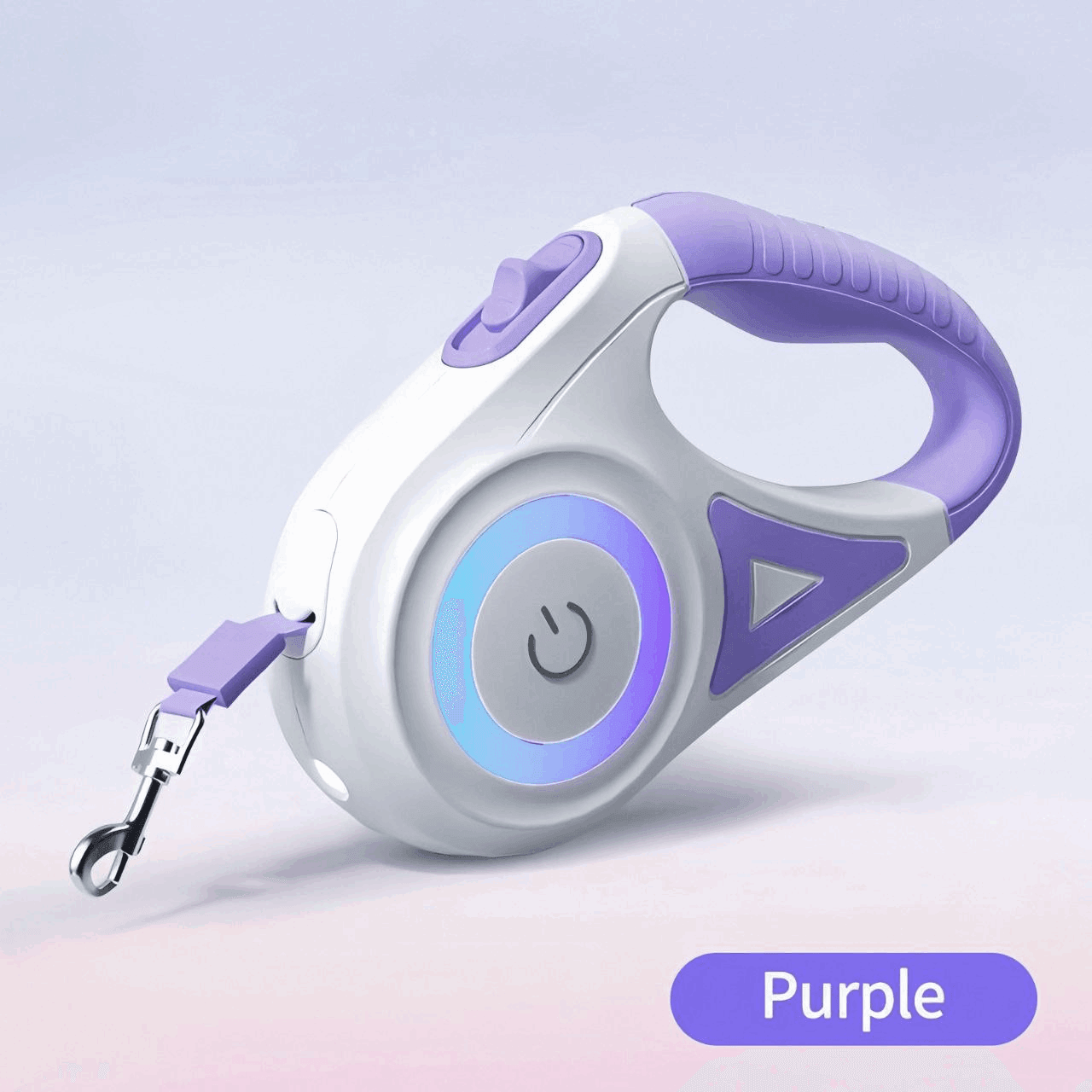 Unique purple-toned dog leash with LED illumination for fashionable and secure night walks