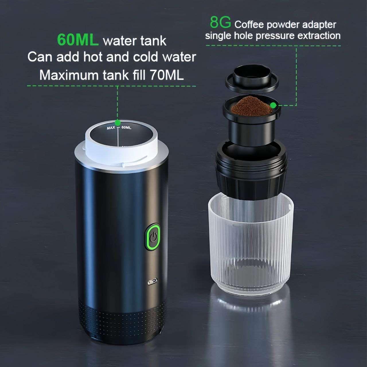 Instructions showing the correct amount of water and coffee to use for brewing.
