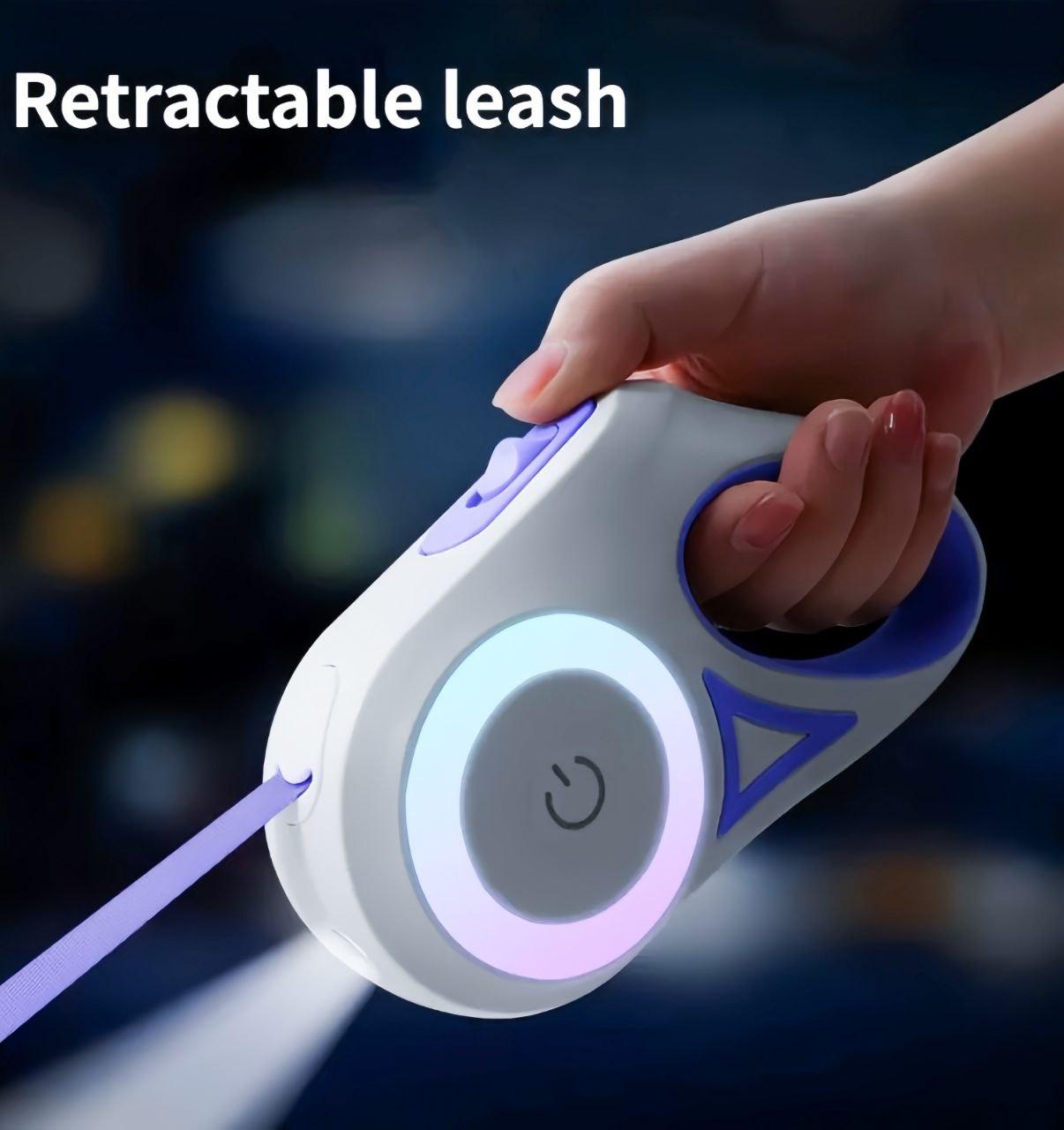 Compact and durable retractable dog leash shown in action for easy dog control